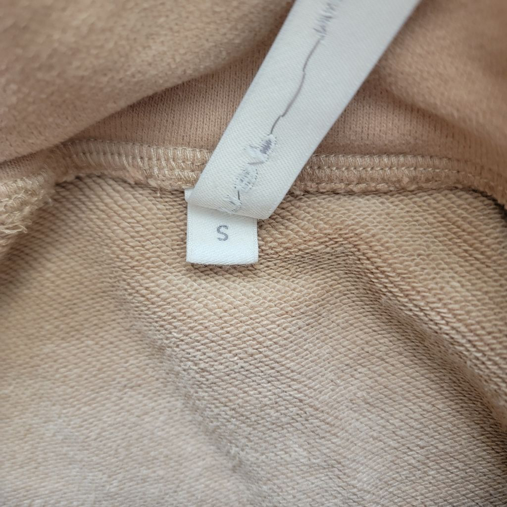 Nap Women's Boxy Oversized Turtleneck Sweatshirt Light Brown Pockets Small - Picture 4 of 9